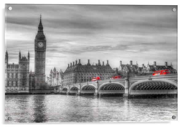 Westminster Bridge and Big Ben Acrylic by David Pyatt