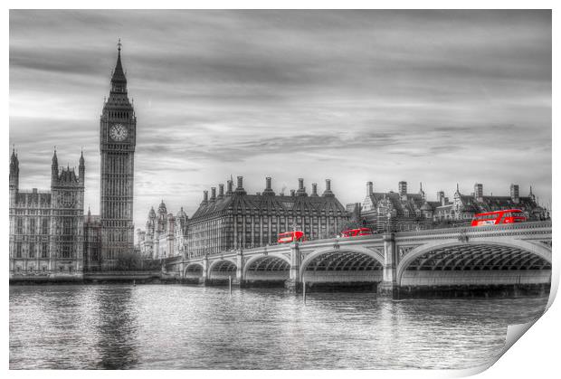 Westminster Bridge and Big Ben Print by David Pyatt