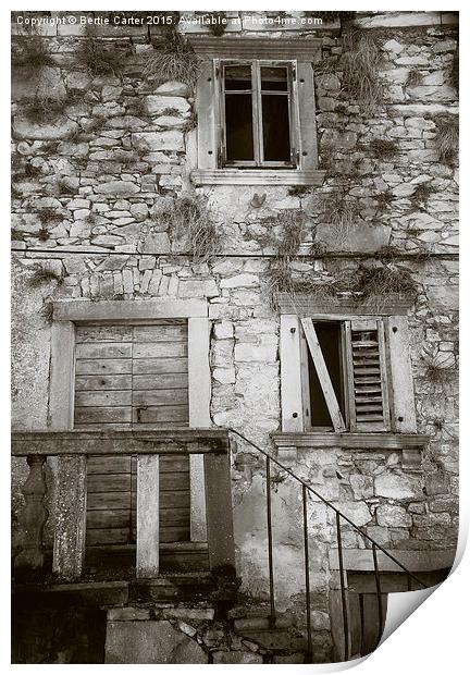 Derelict townhouse, Labin, Croatia. Print by Bertie Carter