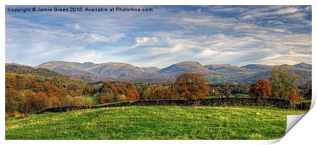  The Central Fells Print by Jamie Green