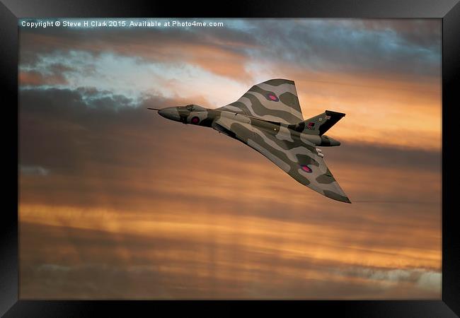  Avro Vulcan XH558 At Sunset Framed Print by Steve H Clark