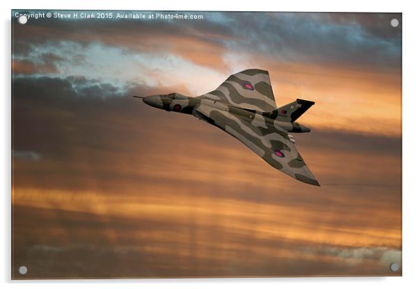  Avro Vulcan XH558 At Sunset Acrylic by Steve H Clark