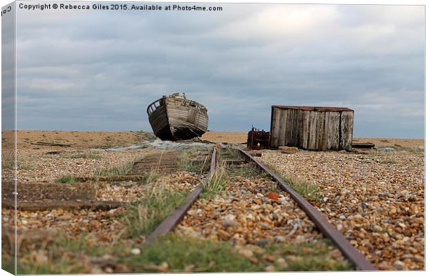  Old Boat at Dungeness  Canvas Print by Rebecca Giles