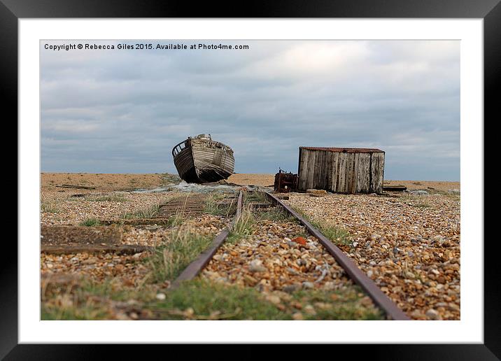  Old Boat at Dungeness  Framed Mounted Print by Rebecca Giles