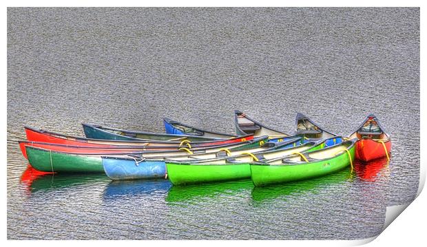 Canoes Canoes and more Canoes Print by Mike Gorton