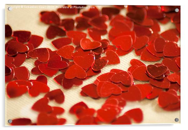 Heart confetti  Acrylic by Sebastien Coell