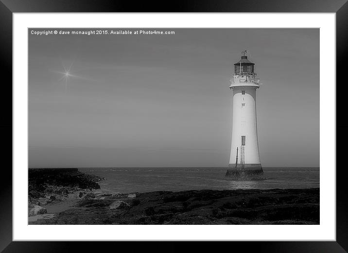 New Brighton Lighthouse Framed Mounted Print by dave mcnaught