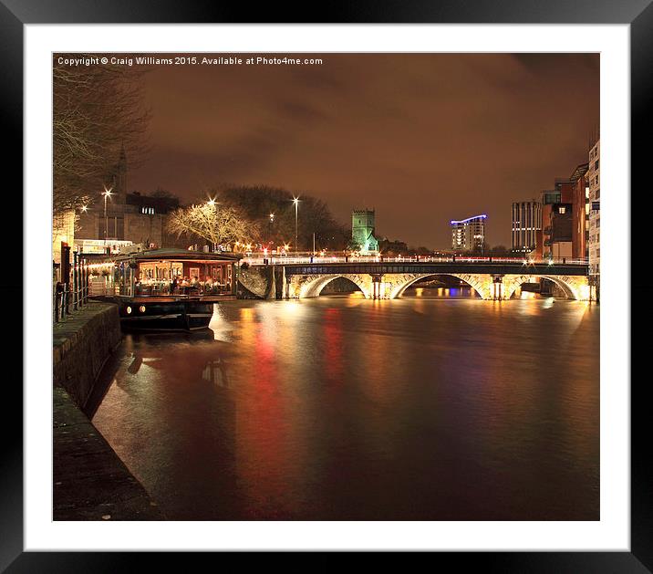  Old Bridge at Night Framed Mounted Print by Craig Williams