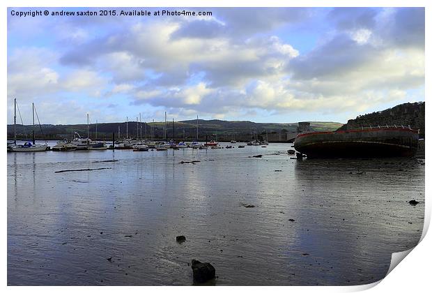  CONWY BOATS. Print by andrew saxton