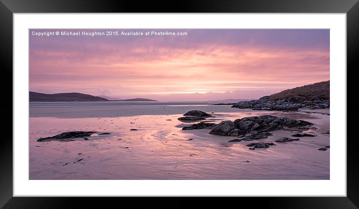  Luskentyre Bay at dusk Framed Mounted Print by Michael Houghton