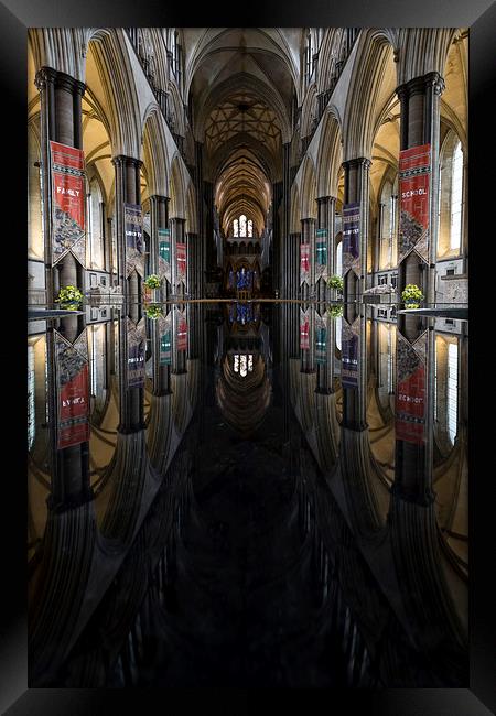 Salisbury Cathedral Font Reflection Framed Print by Paul Chambers