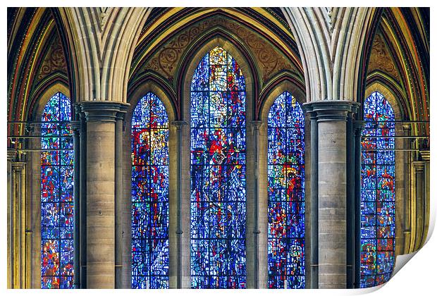 Salisbury Cathedral Stain Glass Window Print by Paul Chambers