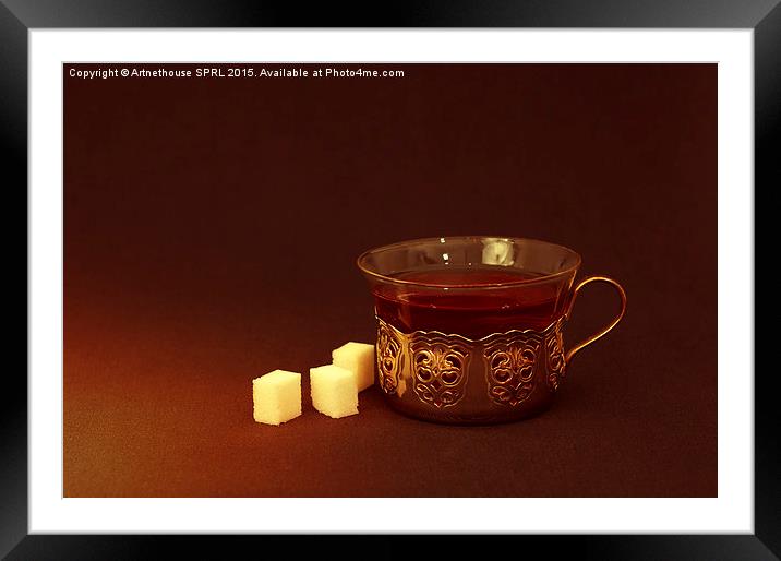  Cap of tea and sugar Framed Mounted Print by Artnethouse SPRL