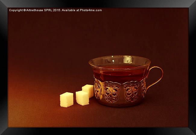  Cap of tea and sugar Framed Print by Artnethouse SPRL