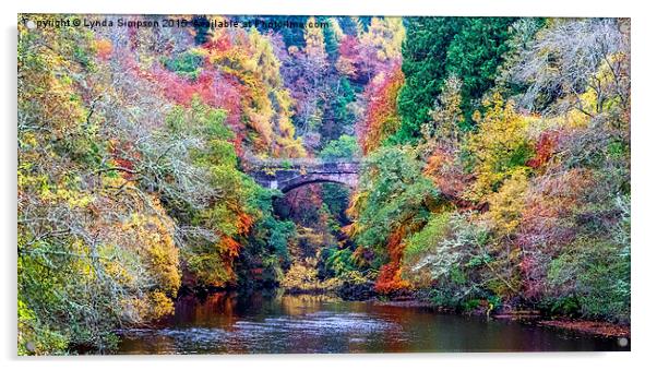  Autumn Colours over the River Foyers Acrylic by Lynda Simpson
