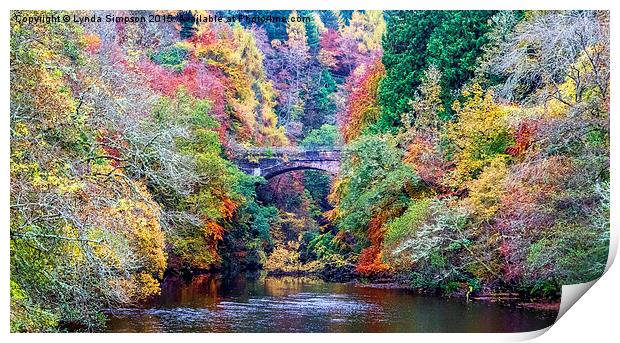  Autumn Colours over the River Foyers Print by Lynda Simpson