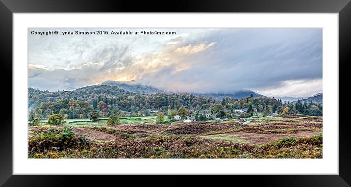  Dramatic sky over Elterwater Framed Mounted Print by Lynda Simpson