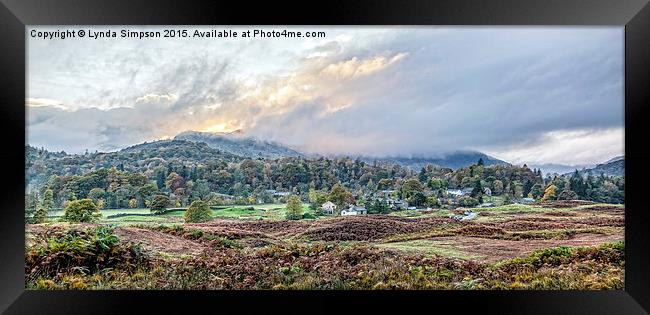  Dramatic sky over Elterwater Framed Print by Lynda Simpson