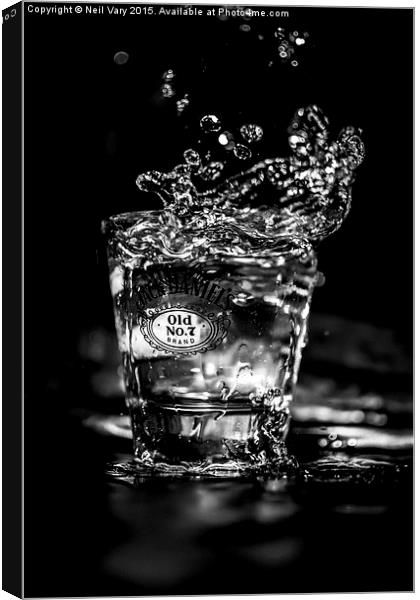 Old No.7 Splash In Black & White Canvas Print by Neil Vary