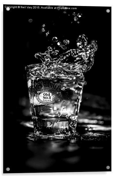 Old No.7 Splash In Black & White Acrylic by Neil Vary