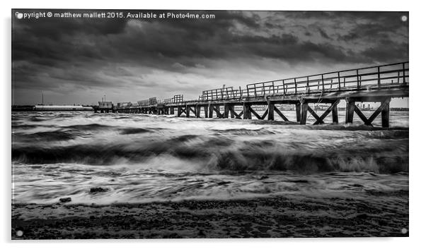  Stormy Weather Off Shotley Pier, Suffolk Acrylic by matthew  mallett