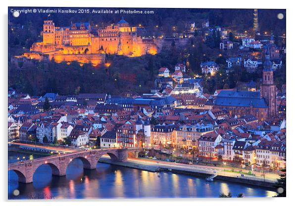   Heidelberg Castle Acrylic by Vladimir Korolkov