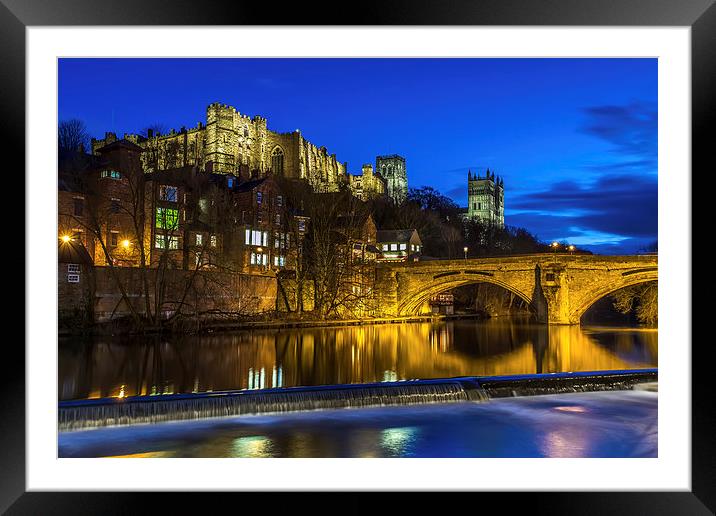 Durham Castle at night Framed Mounted Print by Kevin Tate