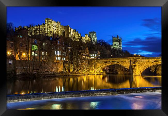 Durham Castle at night Framed Print by Kevin Tate