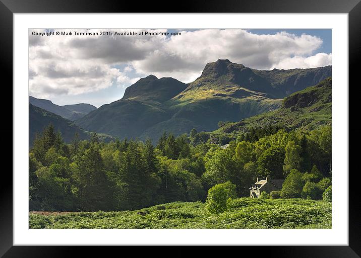  Sunlight on Langdale Pikes Framed Mounted Print by Mark Tomlinson