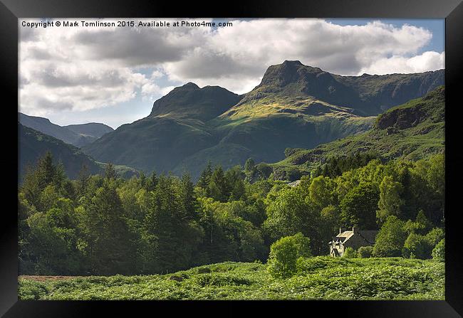  Sunlight on Langdale Pikes Framed Print by Mark Tomlinson