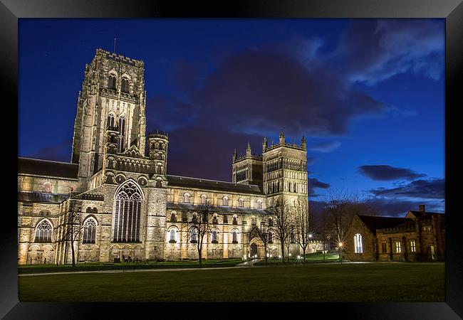 Durham Cathedral at night Framed Print by Kevin Tate