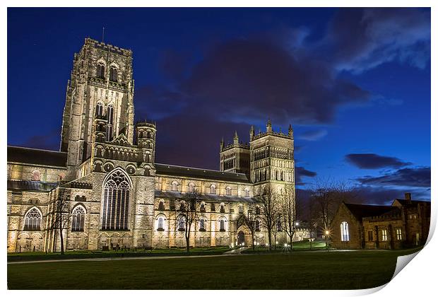 Durham Cathedral at night Print by Kevin Tate