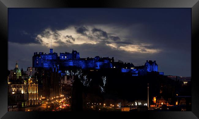  Edinburgh Castle at night. Framed Print by Tommy Dickson
