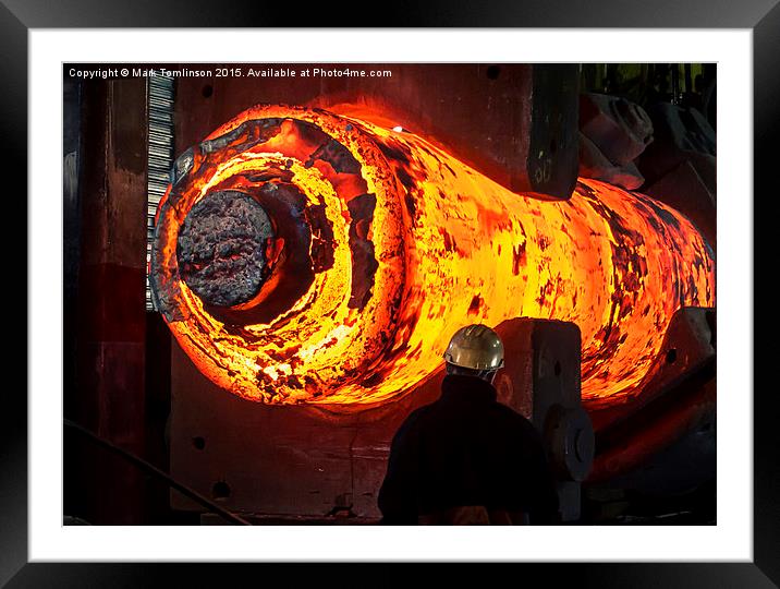  Large Ingot being forged at high temperature Framed Mounted Print by Mark Tomlinson
