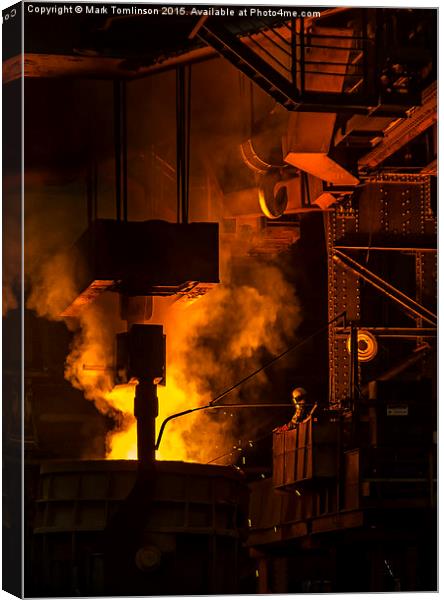  Checking the temperature of molten steel Canvas Print by Mark Tomlinson