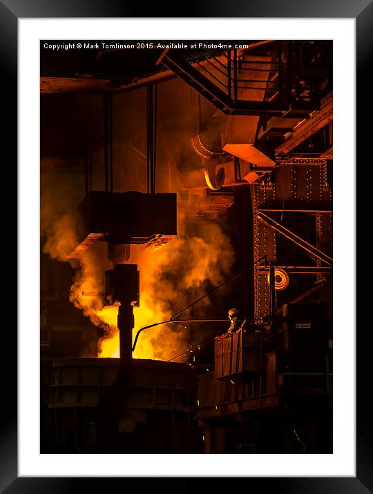  Checking the temperature of molten steel Framed Mounted Print by Mark Tomlinson