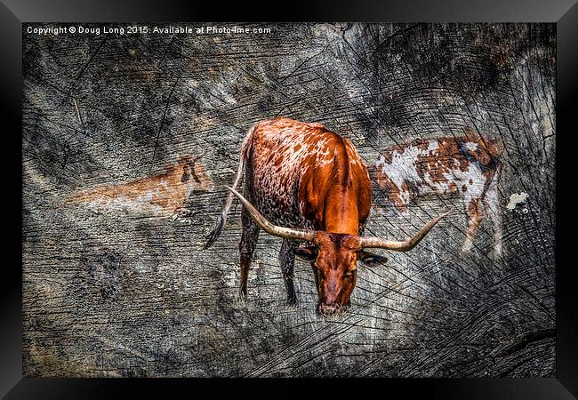 Longhorn Cattle Framed Print by Doug Long