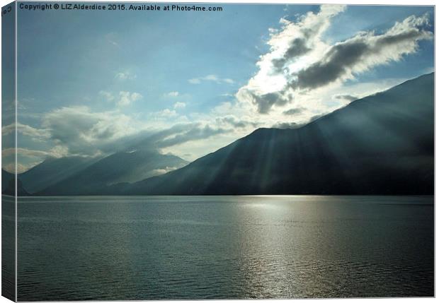  Evening Light Lake Garda Canvas Print by LIZ Alderdice