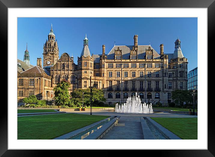 Sheffield Town Hall and Peace Gardens   Framed Mounted Print by Darren Galpin