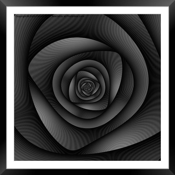 Spiral Labyrinth in Monochrome Framed Mounted Print by Colin Forrest