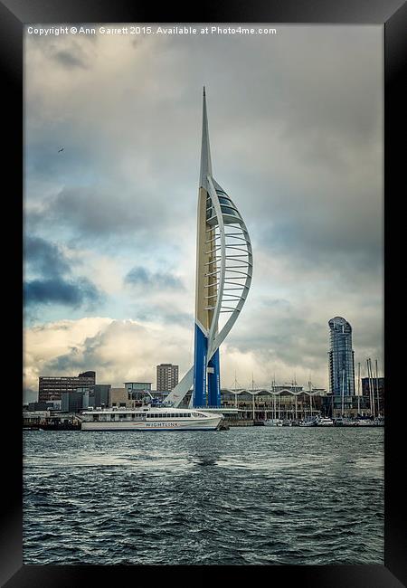 Moody Spinnaker Portsmouth Framed Print by Ann Garrett