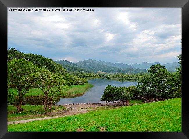  Elterwater Lake.  Framed Print by Lilian Marshall