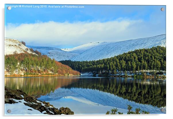  Winter Reflected in the  Derwent Reservoir Acrylic by Richard Long