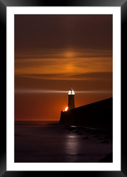  Lighthouse Moonrise Framed Mounted Print by Col Cooper