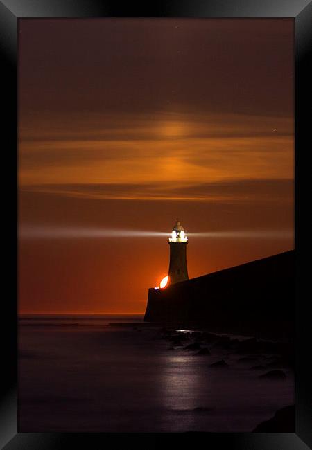  Lighthouse Moonrise Framed Print by Col Cooper