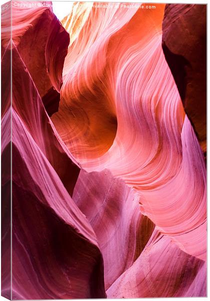  Ripples and textures of Antelope Canyon. Canvas Print by Steve Hughes