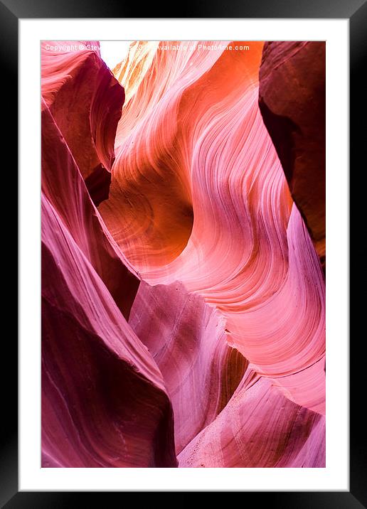  Ripples and textures of Antelope Canyon. Framed Mounted Print by Steve Hughes