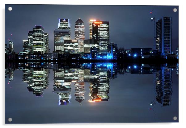  Canary Wharf London Acrylic by Tony Bates