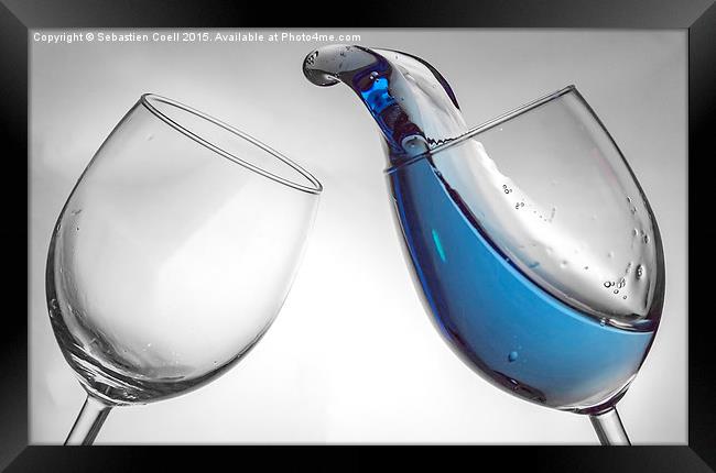 Wine glass fluid motion Framed Print by Sebastien Coell
