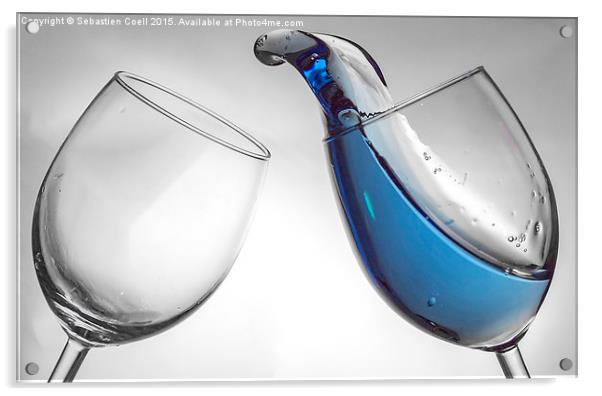 Wine glass fluid motion Acrylic by Sebastien Coell